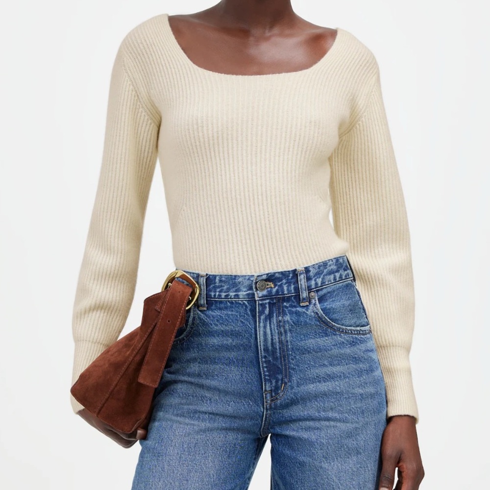 Madewell Square-Neck Pullover Sweater in SoftWool